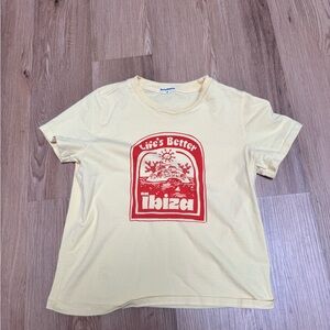 Reformation Yellow 'Life's Better on Ibiza' Graphic Tee